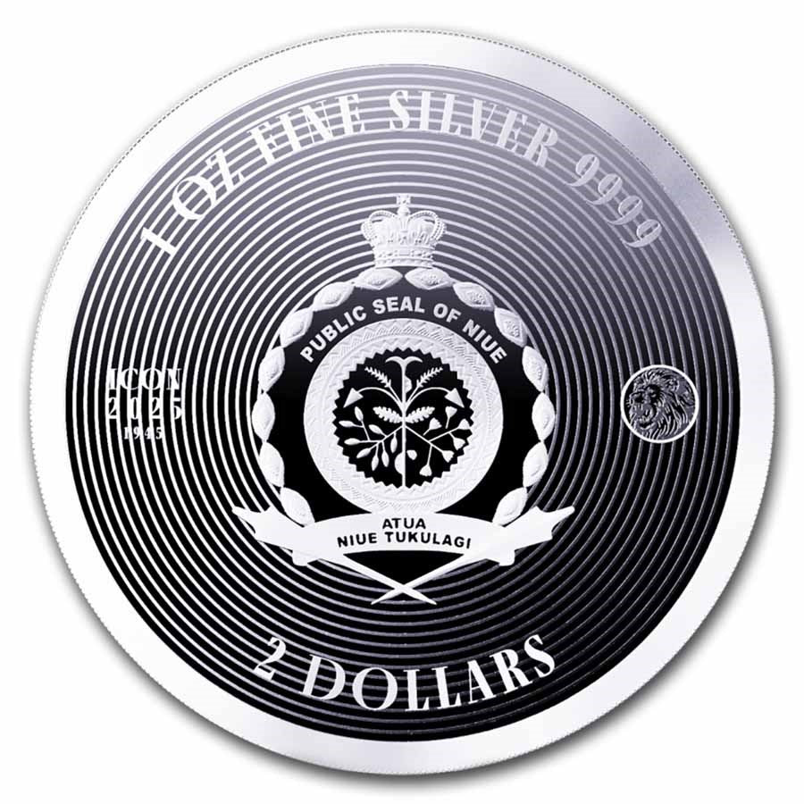2025 Niue Icon Winston Churchill PL 1 oz Silver Coin