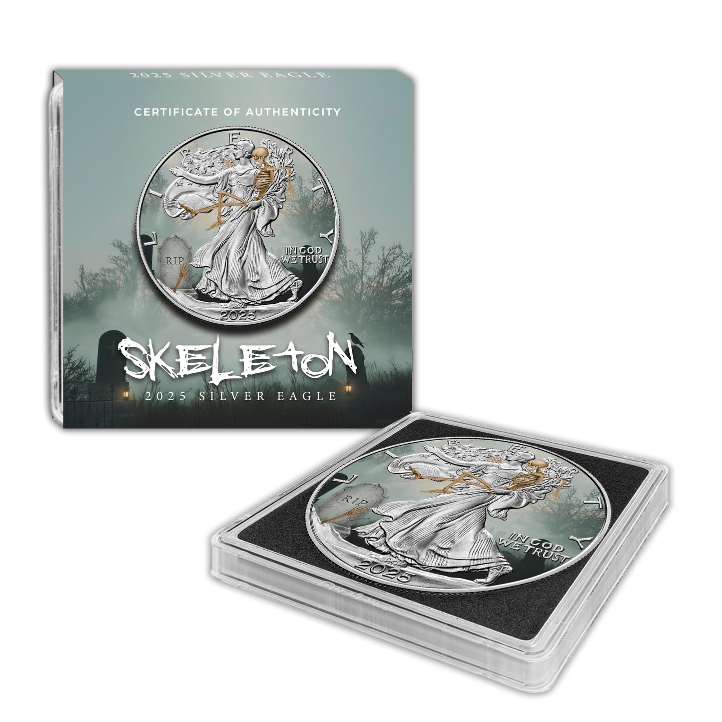 2025 Halloween Series - Silver Eagle & Bar Set - Skeleton Edition