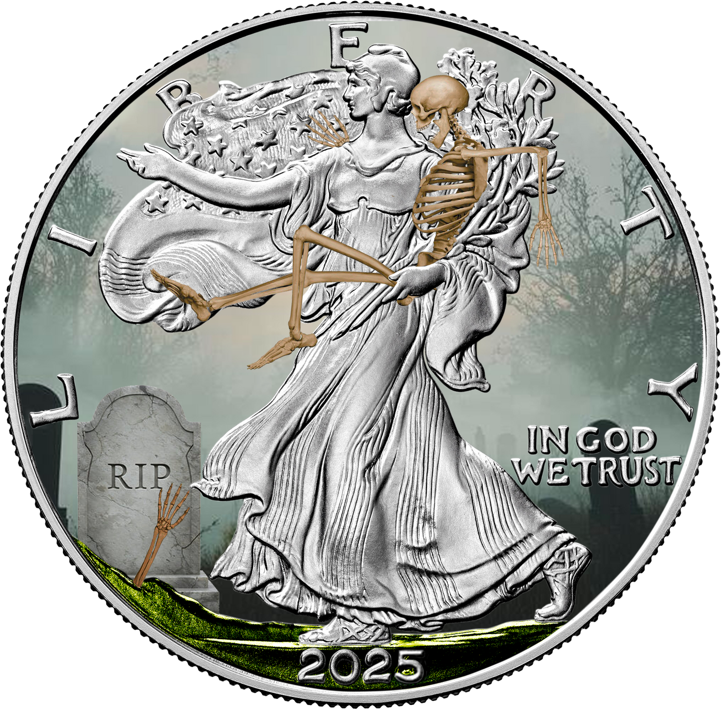 2025 Halloween Series - Silver Eagle & Bar Set - Skeleton Edition