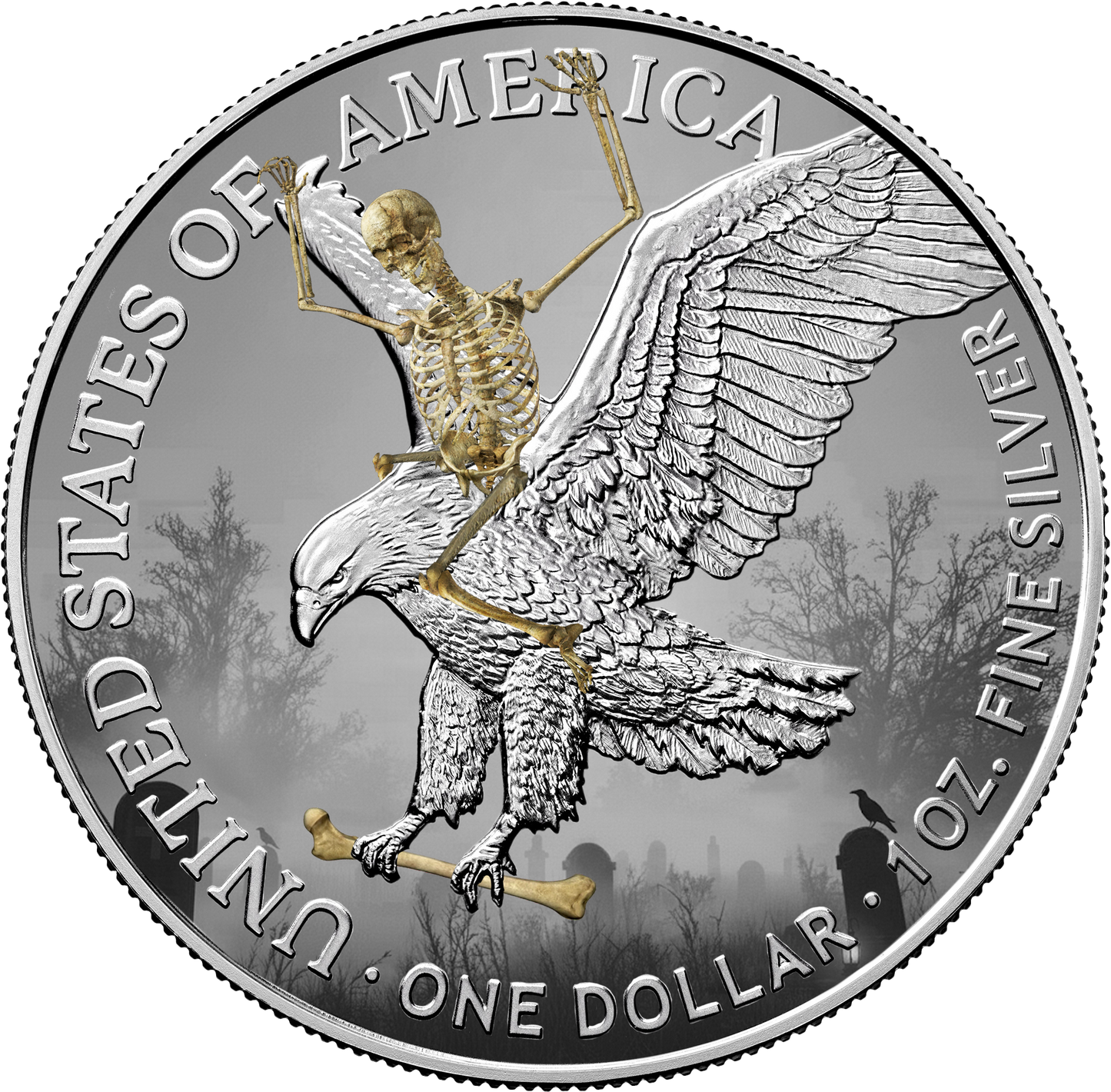 2025 Halloween Series - Silver Eagle & Bar Set - Skeleton Edition
