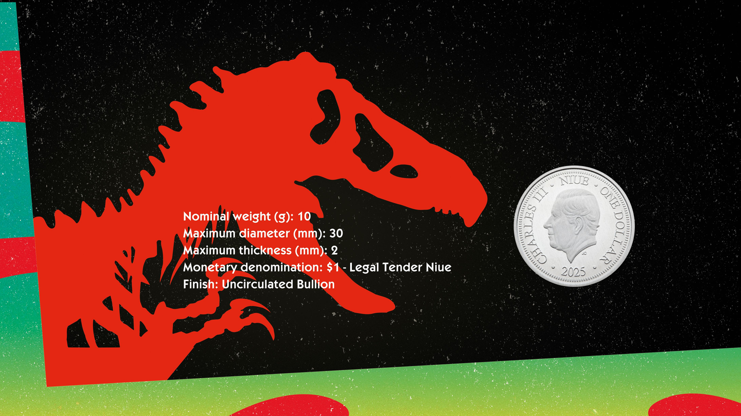 2025 Niue Jurassic Park 10g CN Coin & Stamp Set