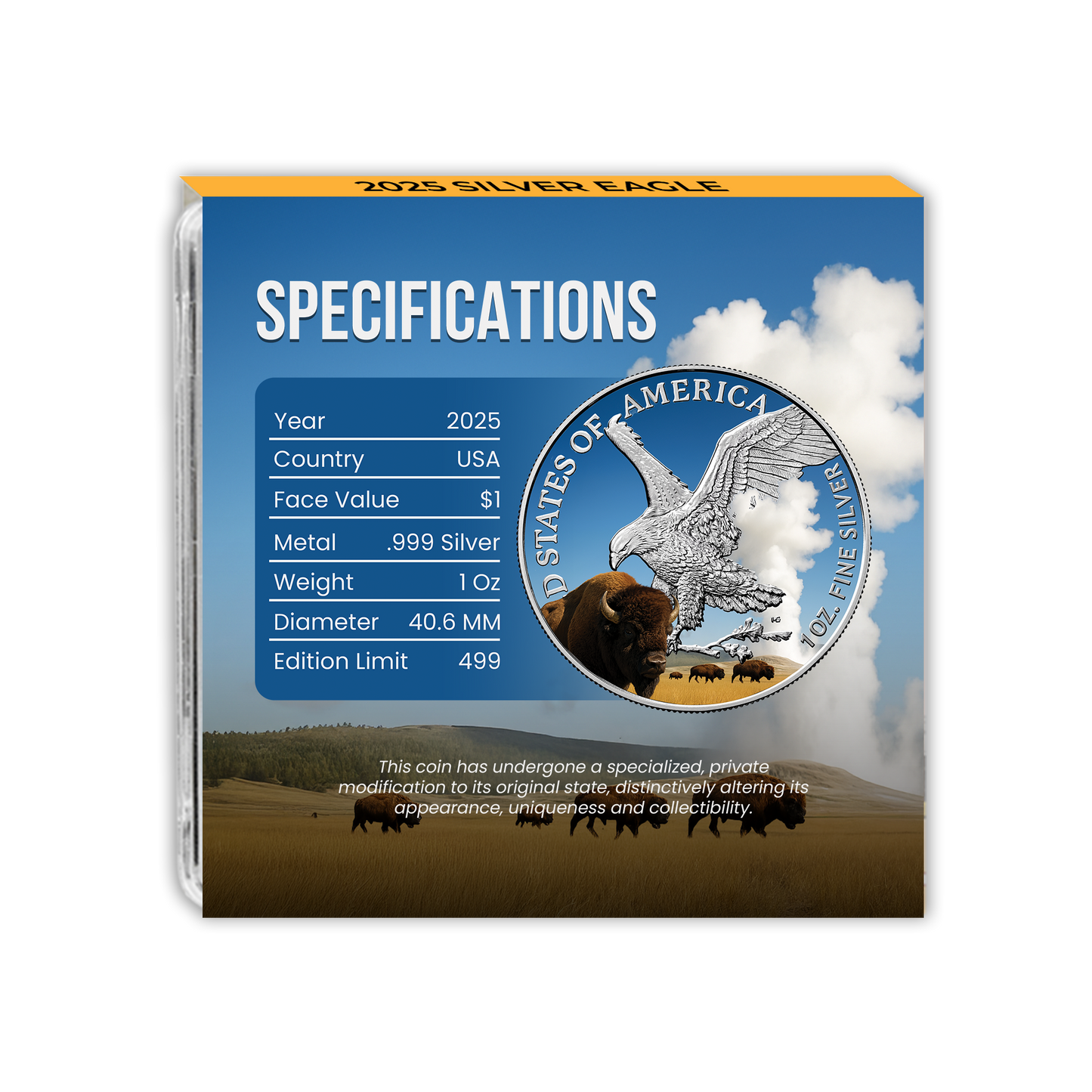 2025 Silver Eagle – Yellowstone - National Parks Series - CoinsTV