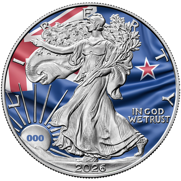 2026 Flags of the World Silver Eagle - New Zealand - First Edition