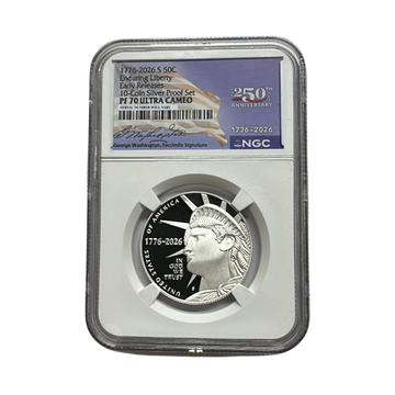 2026-S Enduring Liberty Silver Half Dollar - NGC PF70UCAM ER 250th Label