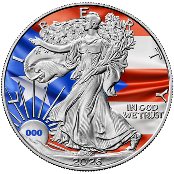 2026 Flags of the World Silver Eagle - Puerto Rico - First Edition - CoinsTV