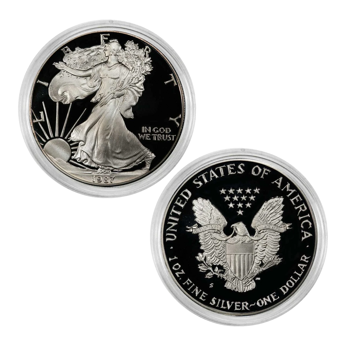 1987-S Silver Eagle Proof Box OGP & COA