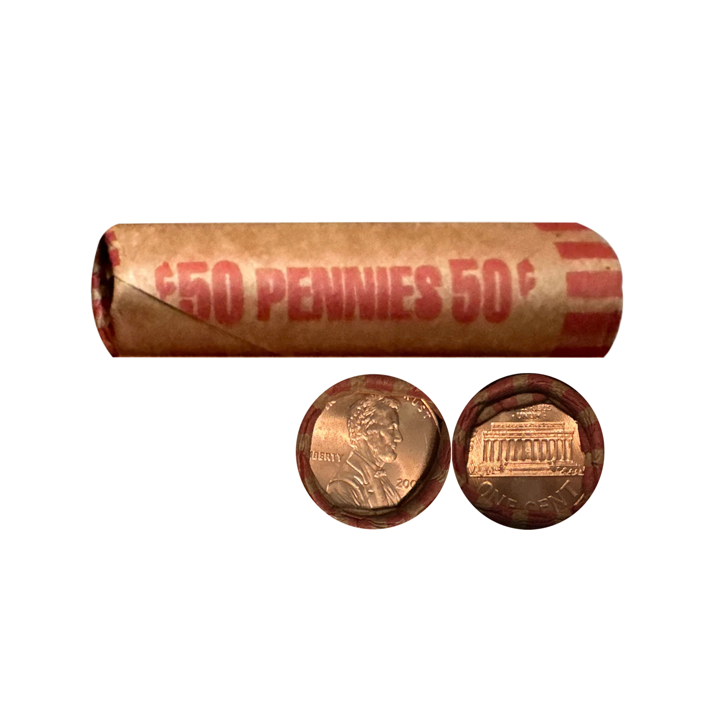 2000-D Lincoln Memorial Cent Uncirculated - Original Bank-Wrapped Roll