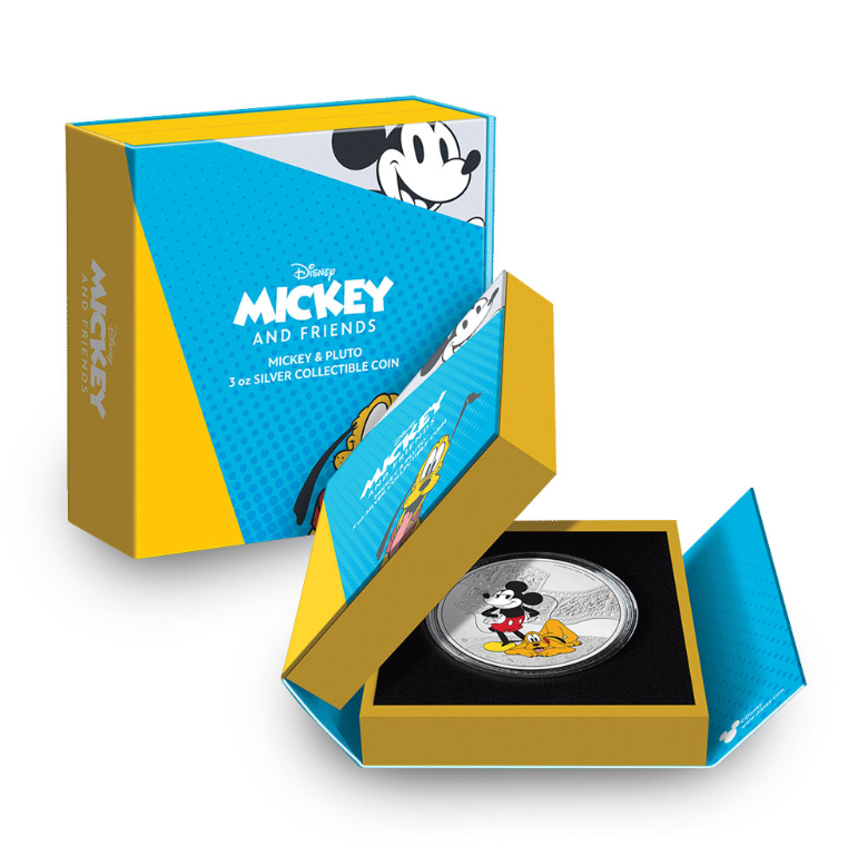 2023 Disney Mickey and Pluto 3 oz Silver Coin - CoinsTV