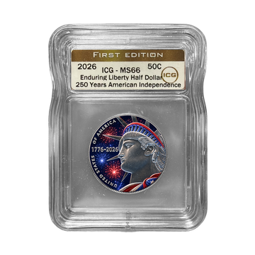 2026 Enduring Liberty Half Dollar - 250 Years American Independence ICG MS66 First Edition Label