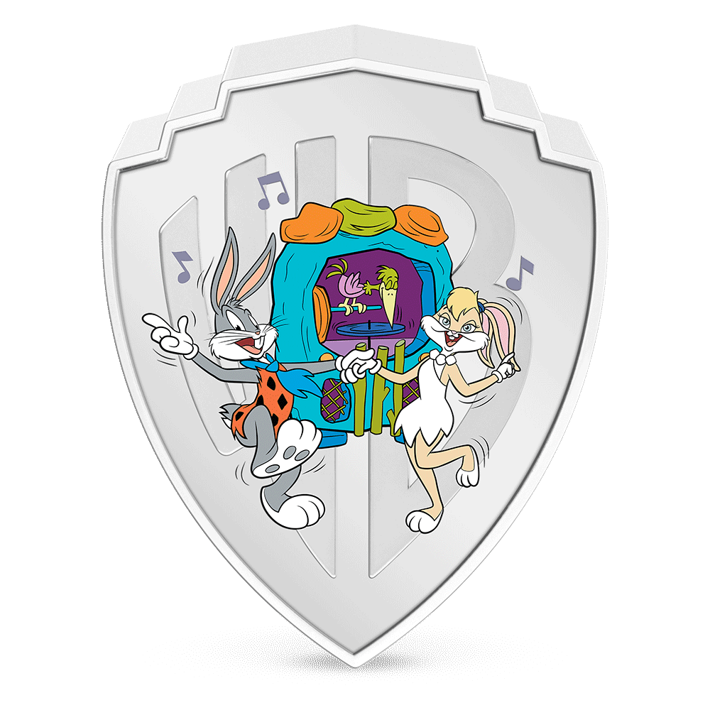 2023 Warner Bros. 100 - Looney Tunes Mashup - 4. Flintstones 2 oz silver