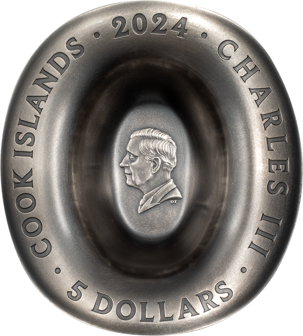 2024 Cook Islands Cowboy Hat Shaped 3D 1 oz Silver Coin