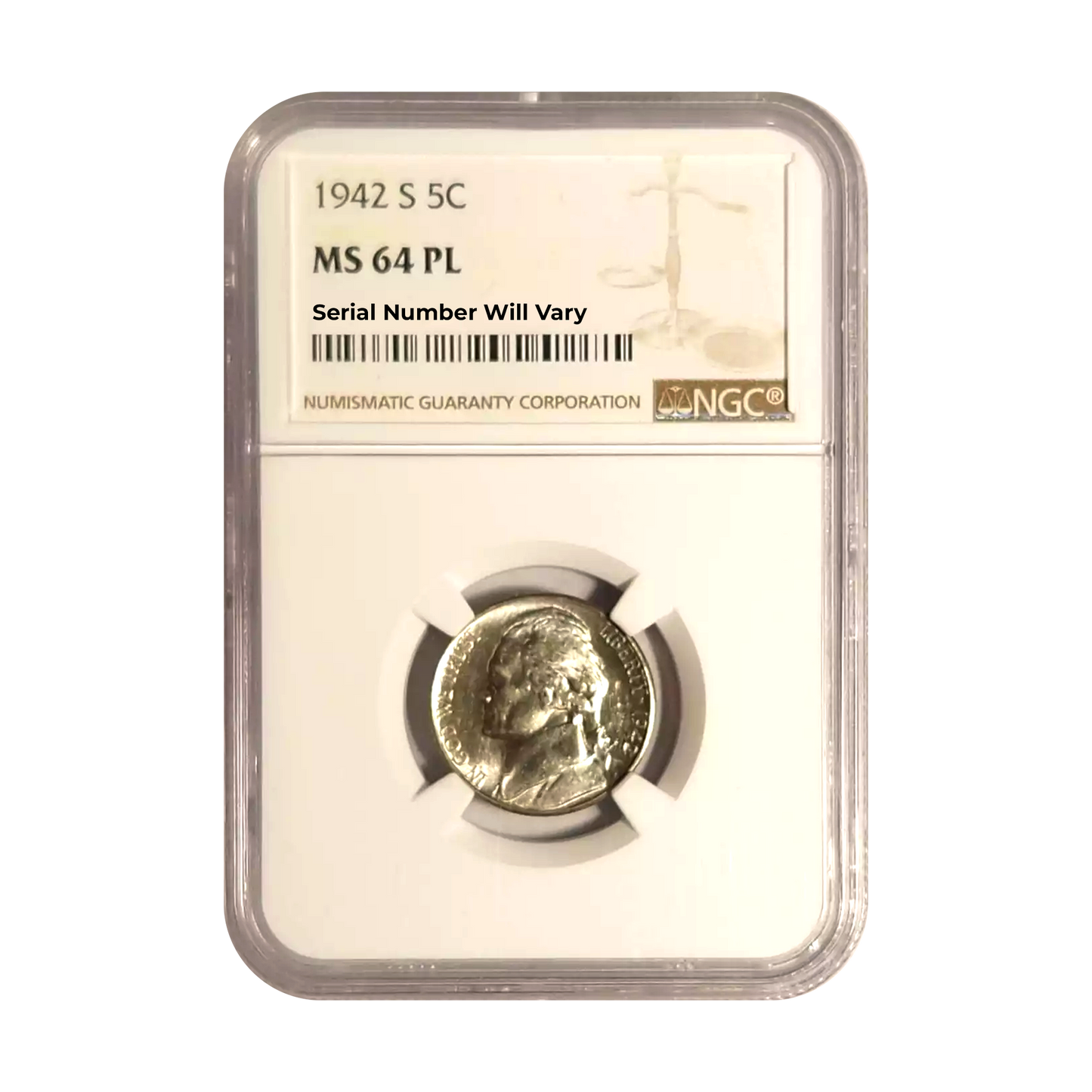 1942-S Nickel Jefferson NGC MS64 PL - CoinsTV