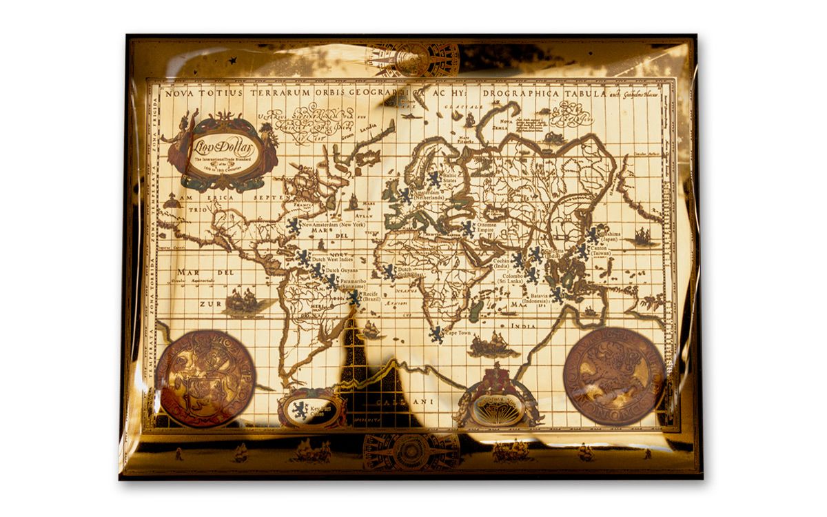 2019 Netherlands Lion Dollar Gold Foil Map - CoinsTV