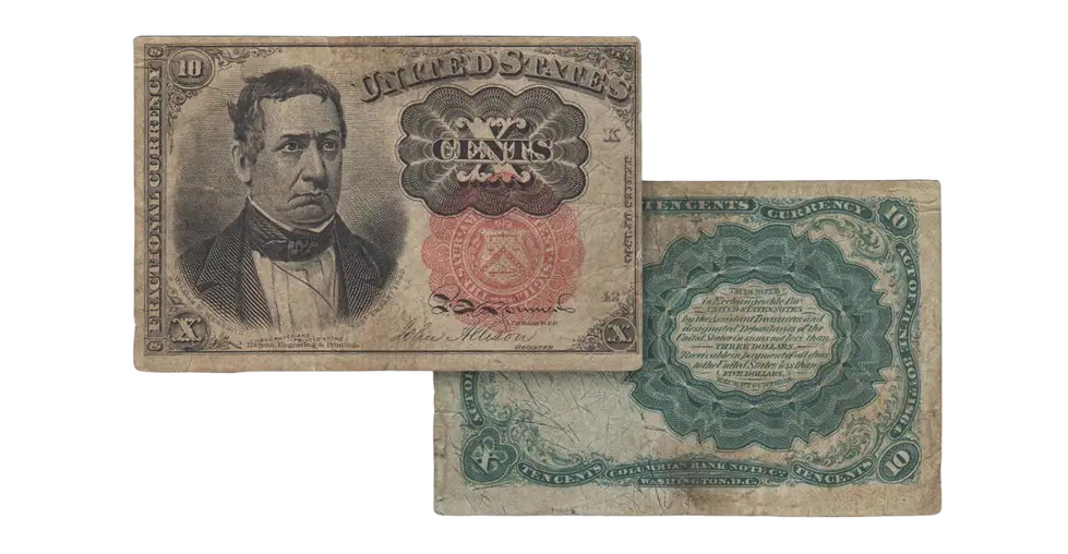 1874-1876 10 Cents Fractional Currency Note - Fine