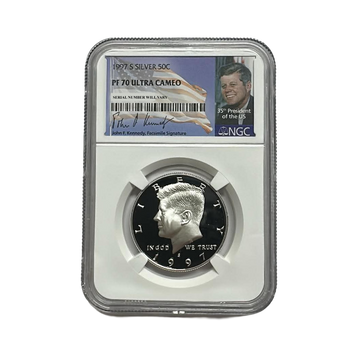 1997-S Kennedy Silver Half Dollar - NGC PF70UCAM - Kennedy Signature Label
