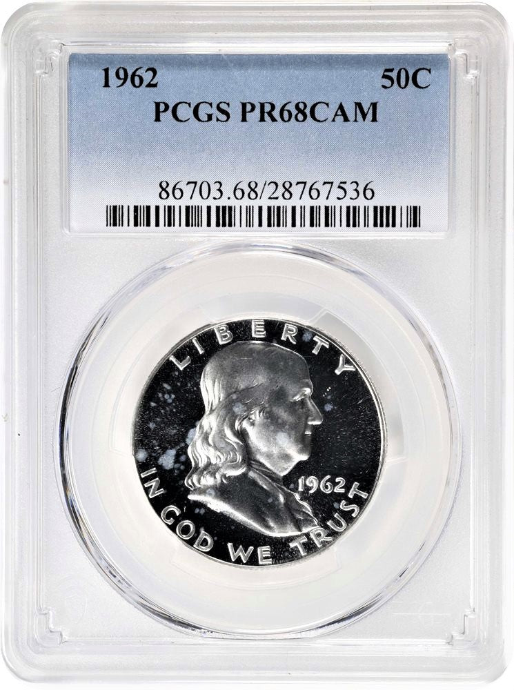 1962 Franklin Silver Half Dollar - PCGS PF68 Cameo - CoinsTV