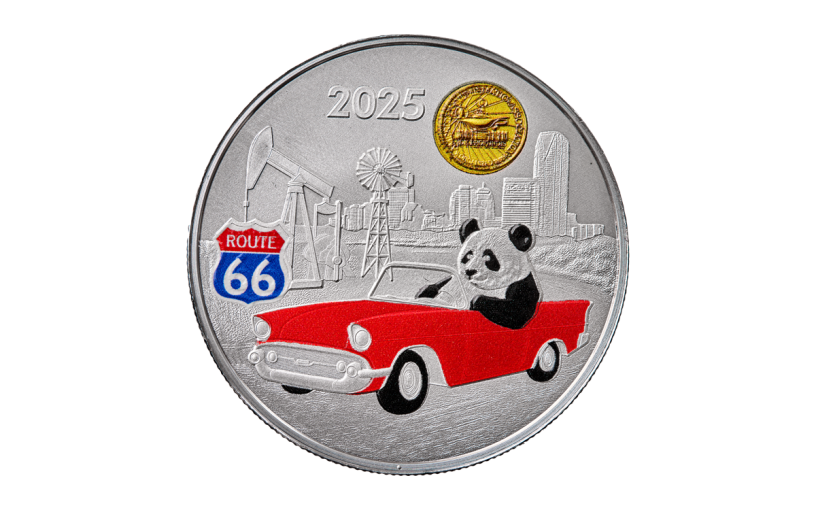 2025 China ANA Show Colorized Panda with Silver Plating 1 oz Copper BU