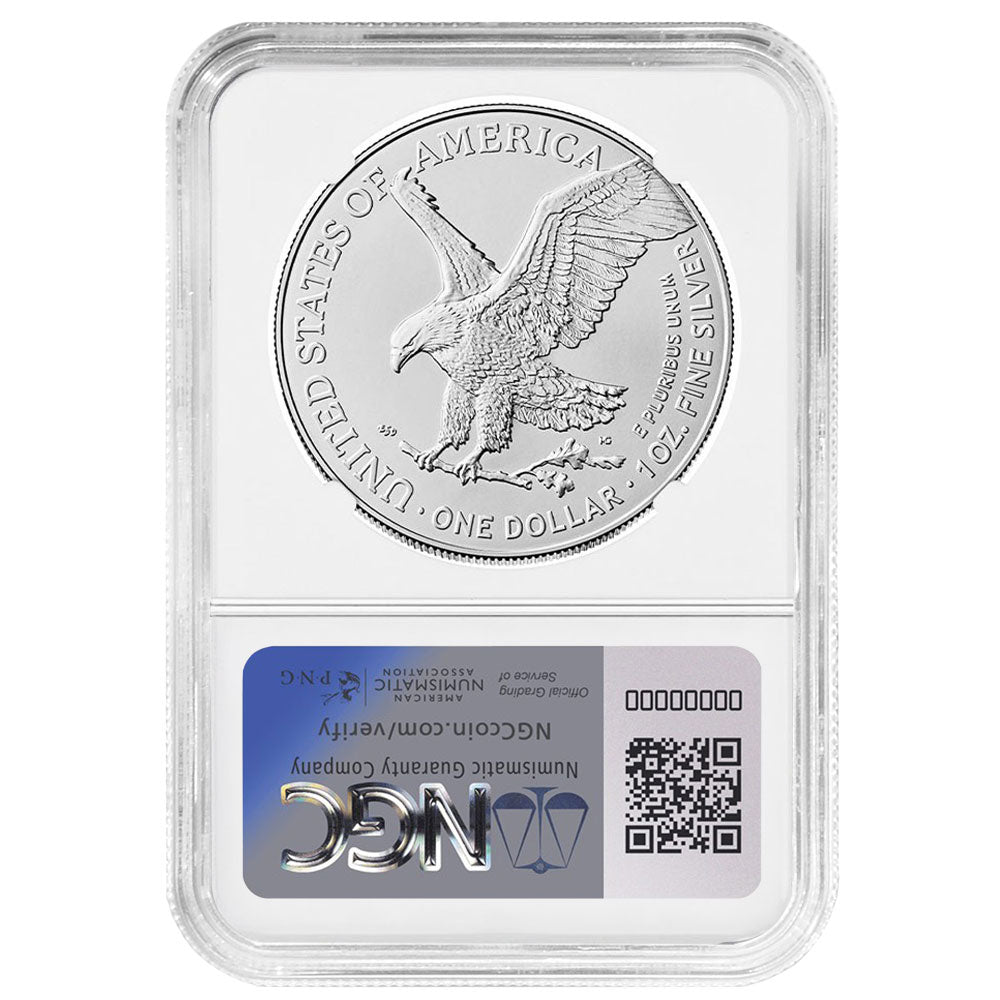 2025-P Silver Eagle - First Eagle Privy Liberty Bell Label - NGC MS70 FDI - CoinsTV