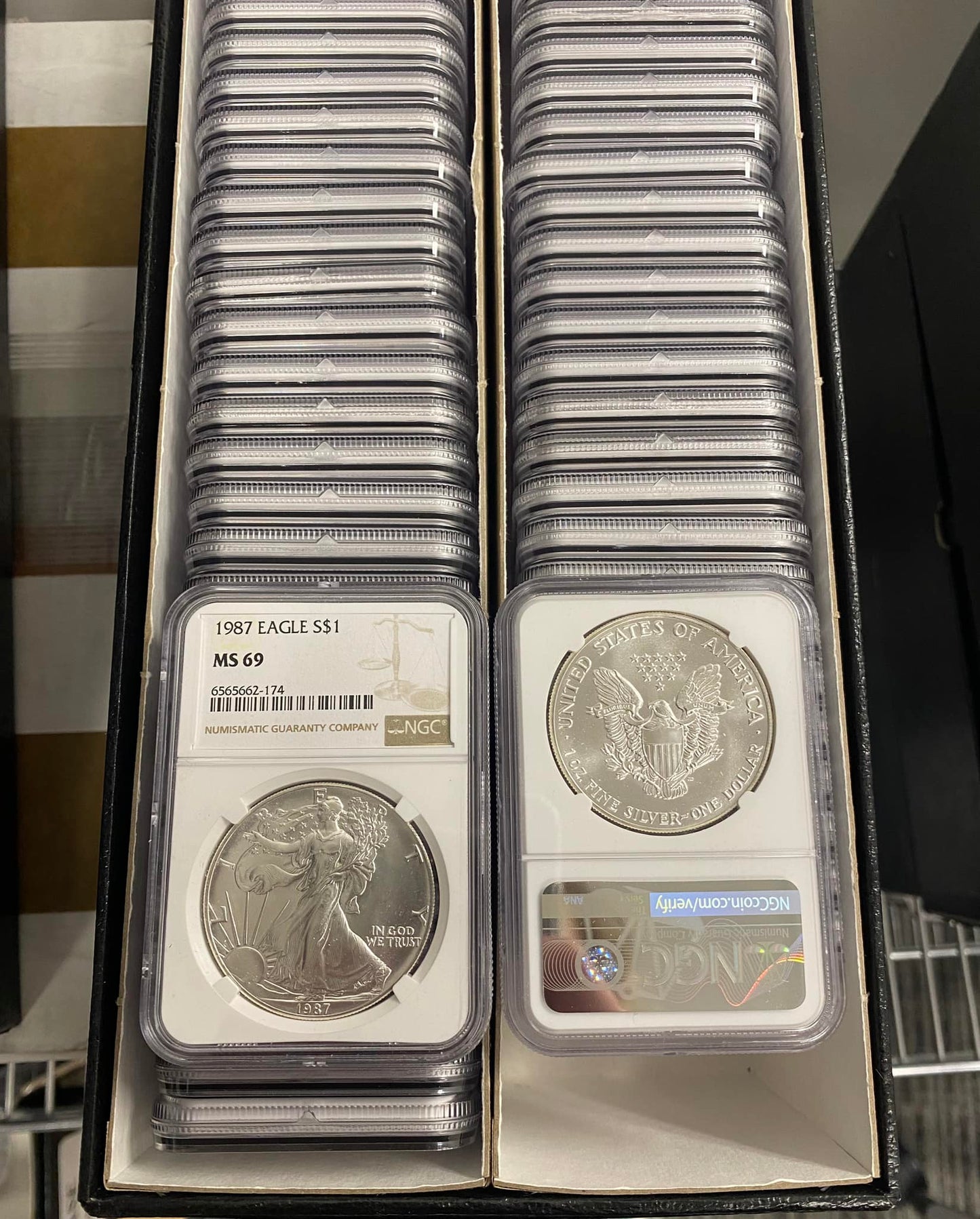 1987 Silver Eagle - NGC MS69 Brown Label