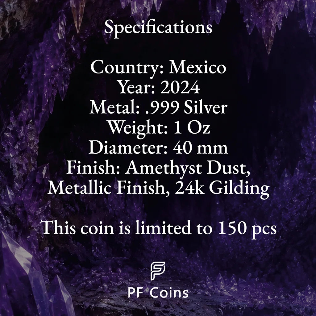 2024 Mexico Libertad Royal Amethyst Edition 1 oz Silver Coin