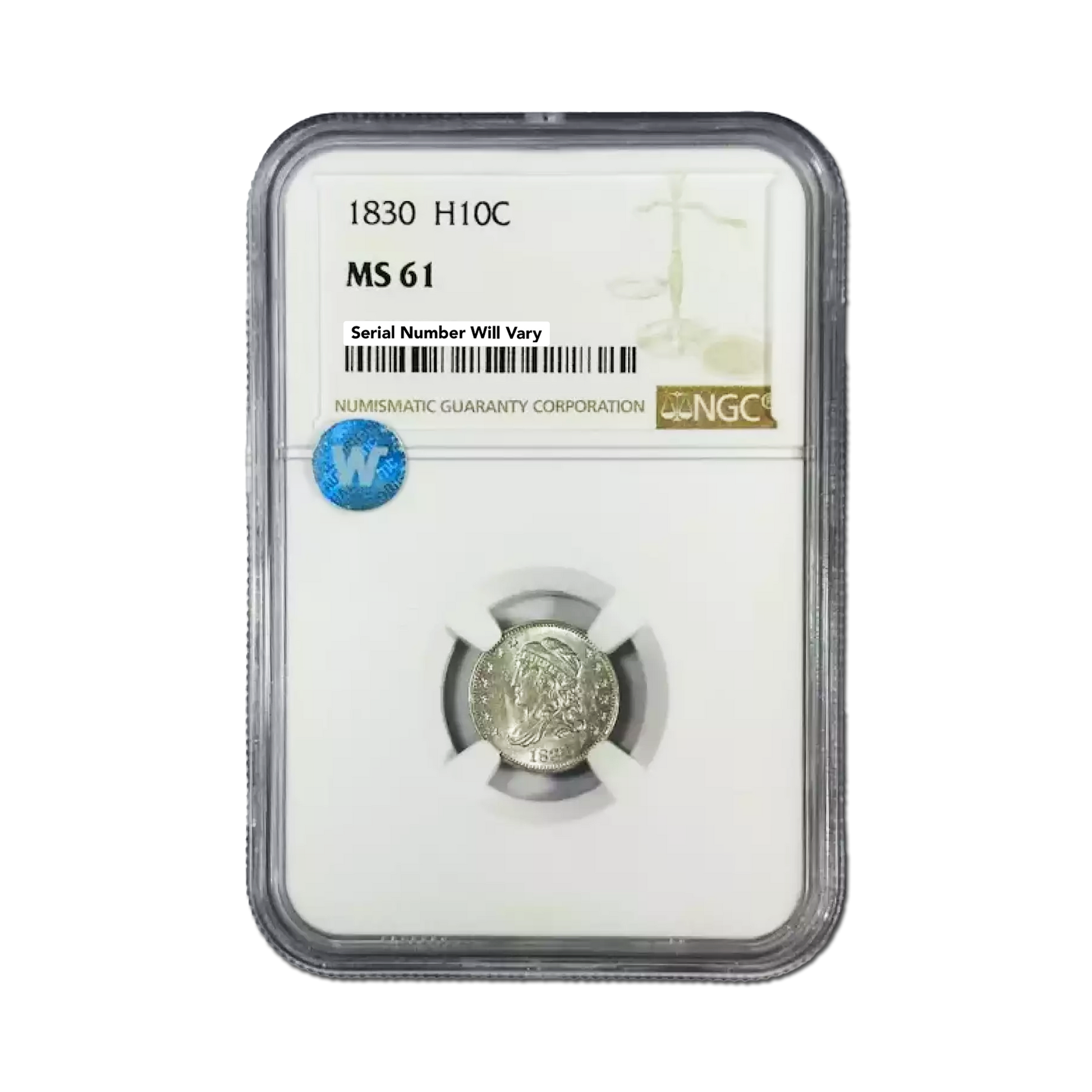 1830 Capped Bust Half Dime - NGC MS61 Sight White - CoinsTV