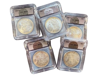 Morgan Silver Dollar ICG MS64 Morgan Silver Foil Label Grab Bag