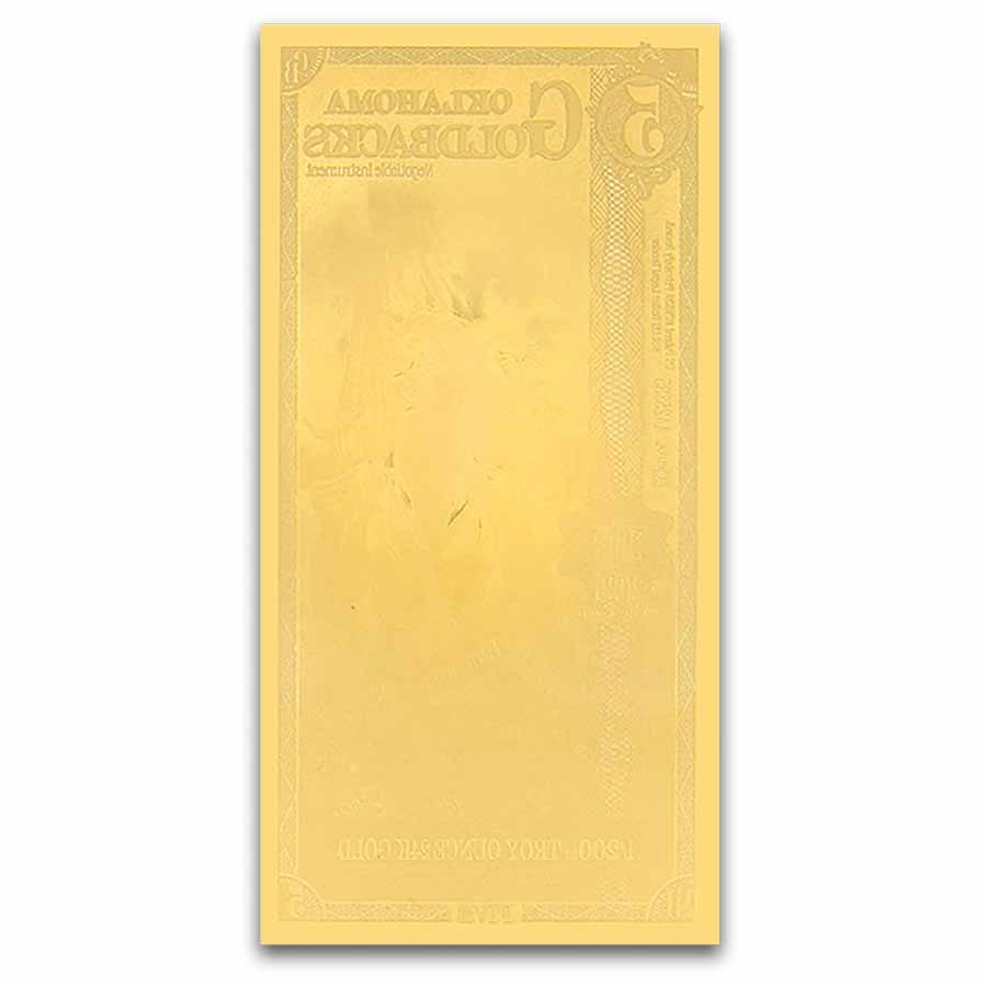 5 Oklahoma Goldback - Aurum Gold Foil Note (24k)