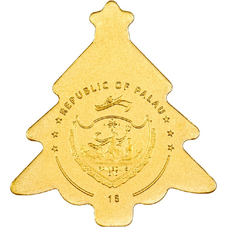 Palau Golden Highlights Christmas Tree 0.5 Gram Gold .9999 - CoinsTV