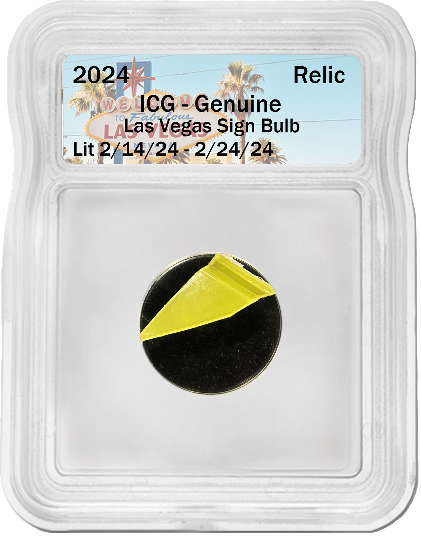 2024 Las Vegas Sign Light Bulb Piece - ICG Genuine Relic Holder - CoinsTV