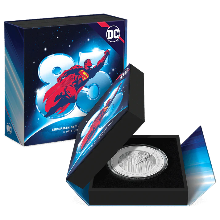 2023 Warner - NZM Superman 85th Anniversary 3oz Silver Coin - CoinsTV