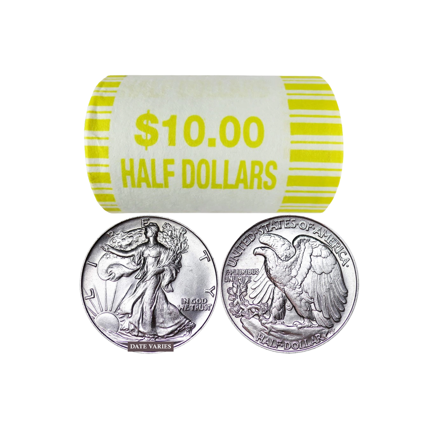 90% Silver Walking Liberty Half Dollars Circulated - Roll of 20 - CoinsTV