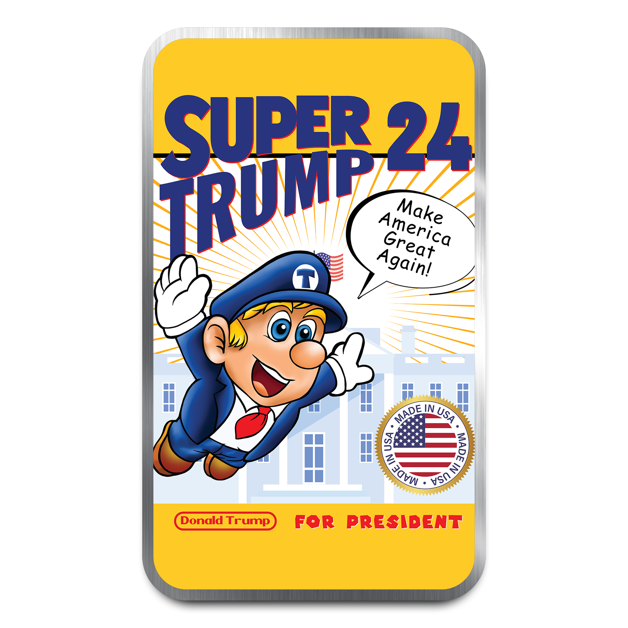 8 Bit Mint Super Trump 3 1 oz Silver Bar | CoinsTV