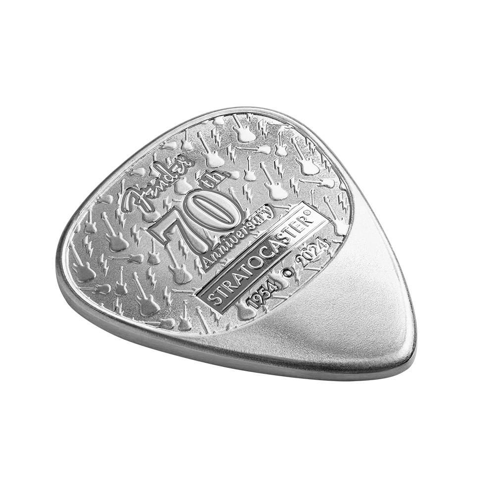 2024 Pamp Fender Guitar Pick 70th Anniv. of the Stratocaster 10g Silver Medal