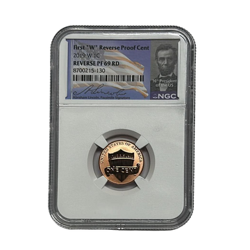 2019-W Lincoln Cent – First-Ever W Reverse Proof Cent – Lincoln Label – Reverse PF69 RD - CoinsTV