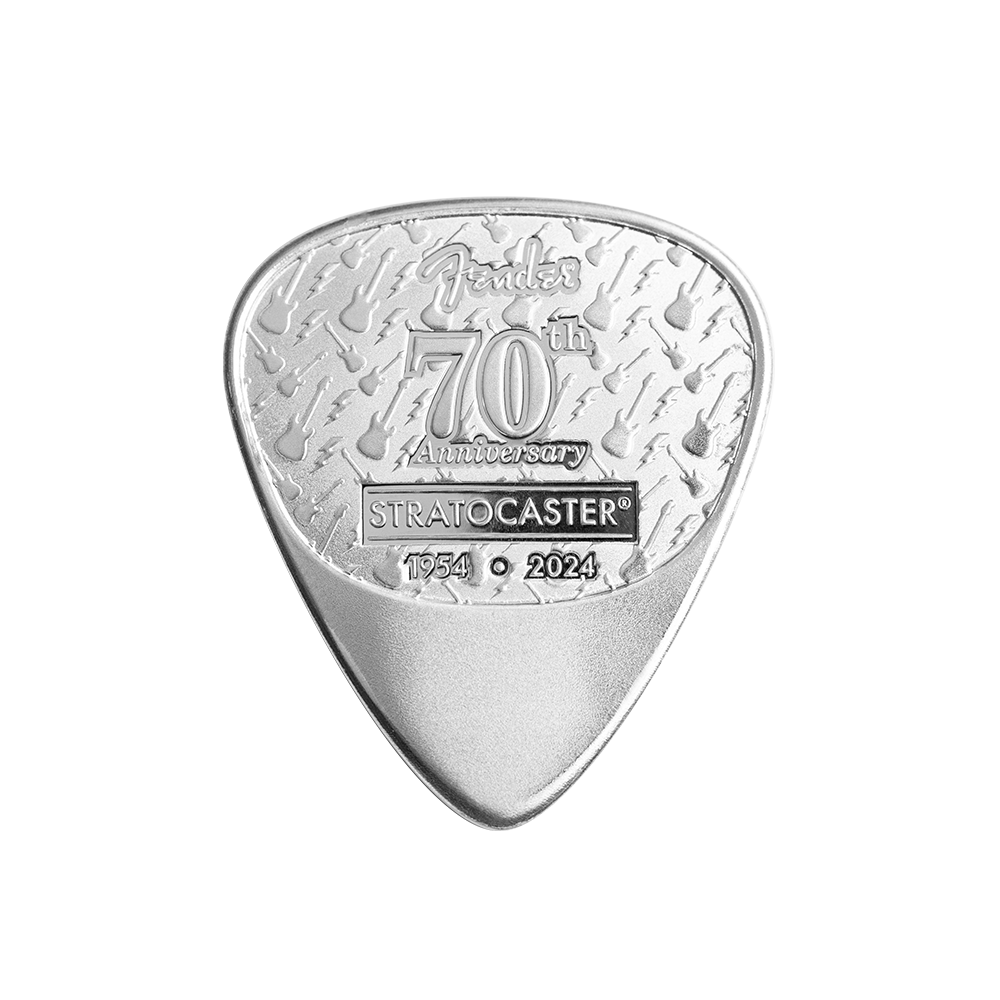 2024 Pamp Fender Guitar Pick 70th Anniv. of the Stratocaster 10g Silver Medal