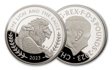 2023 Great Britain Mercanti Lion and Eagle - 2 oz Silver Proof w/OGP - CoinsTV