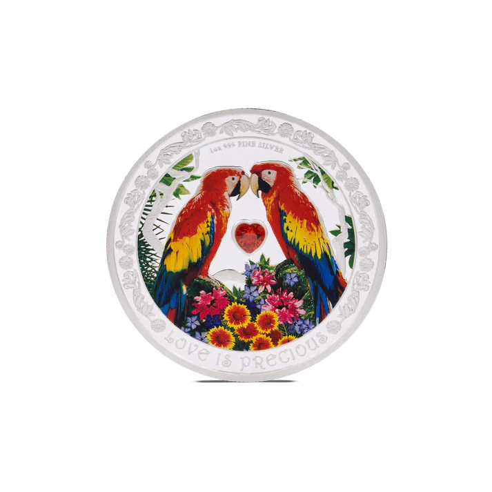 2024 Love is Precious - Macaw 1 oz Silver Coin