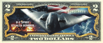 U.S. Genuine Legal Tender $2 Bill B-2 Bomber Edition - CoinsTV