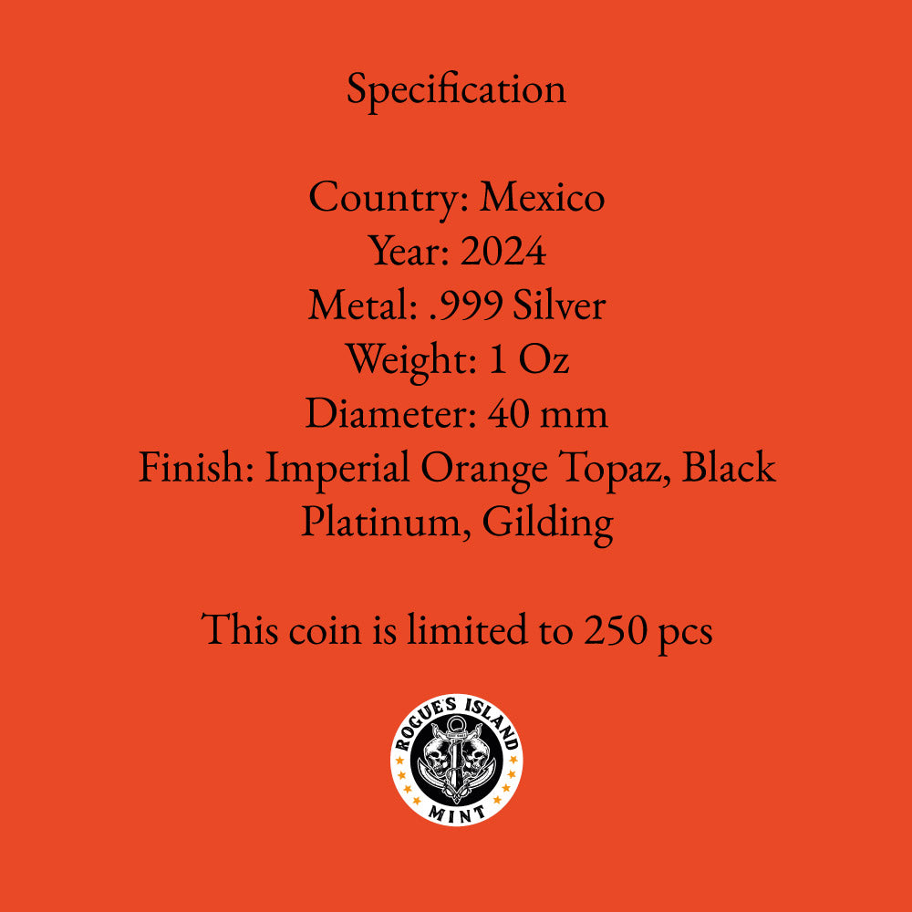 2024 Mexico Libertad Black & Orange Topaz Edition 1 oz Silver Coin