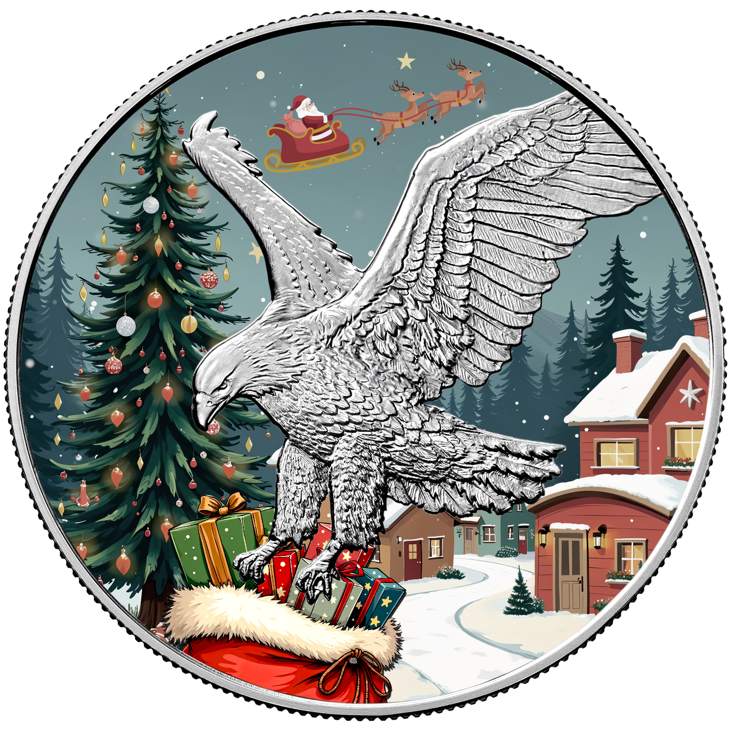 2024 Chromatics Christmas Silver Eagle - CoinsTV