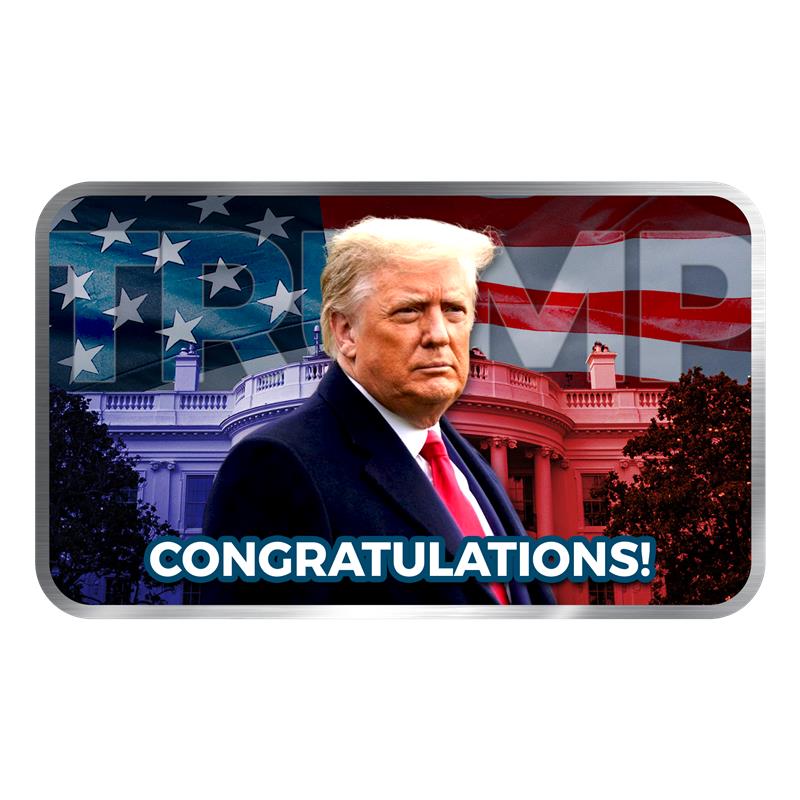 2024 Donald Trump 47th President 1 oz Silver Bar - CoinsTV