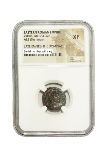 Ancient Roman Coin AE of Valens - Last Empire: The Dominate AD 364-378 - NGC XF
