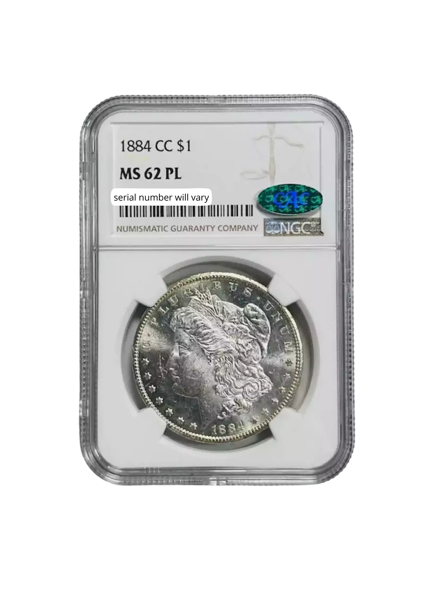 1884-CC Morgan Silver Dollar NGC MS62 PL CAC
