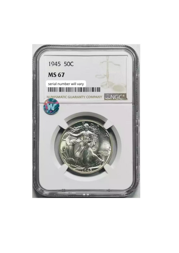 1945 Walking Liberty Half Dollar - NGC MS67 Sight White