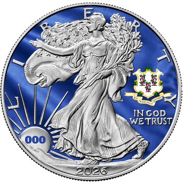 2026 State Flags Silver Eagle - Connecticut Limited Edition