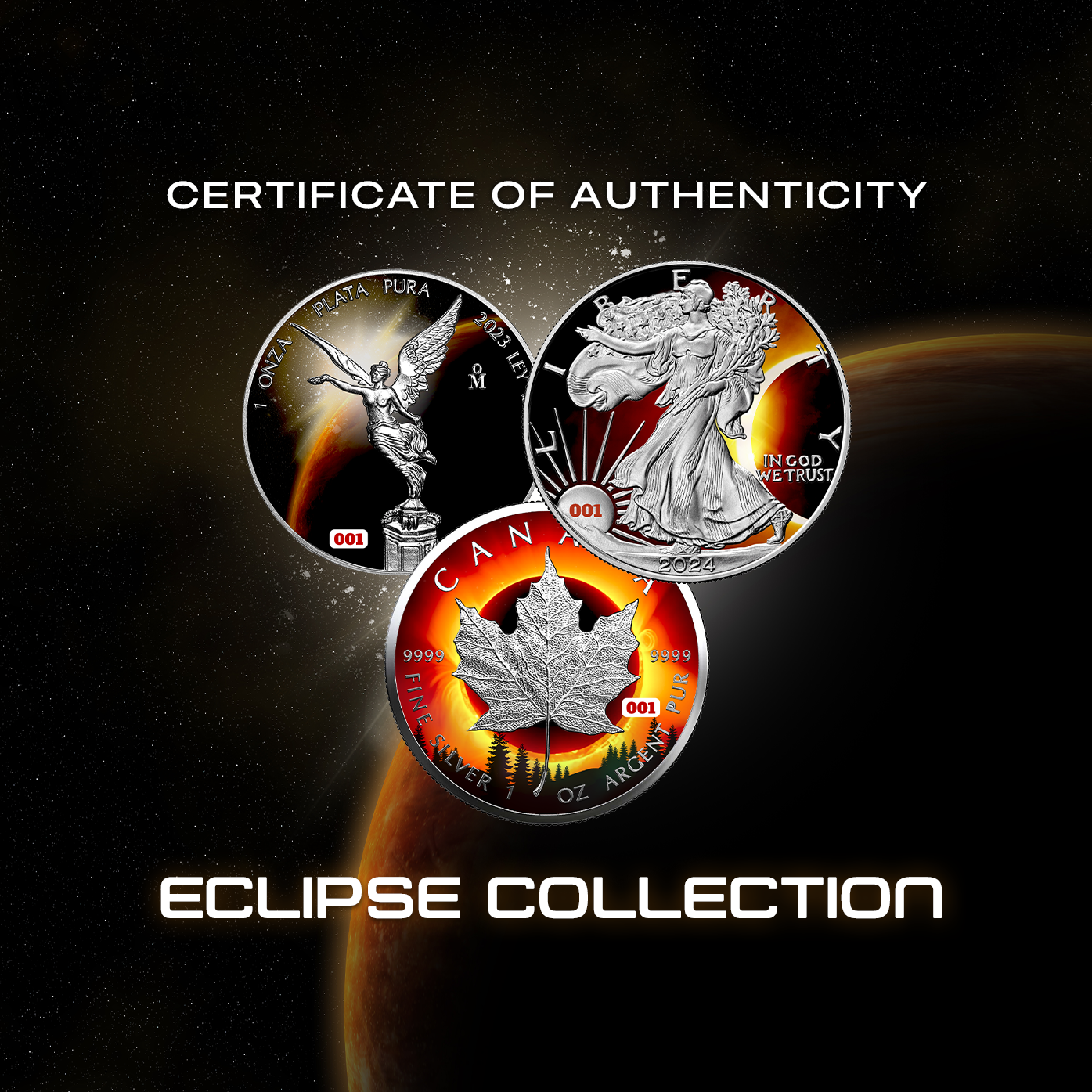 Chromatics Total Eclipse 3 pc Silver Limited Edition Set - 1 of 408 - CoinsTV