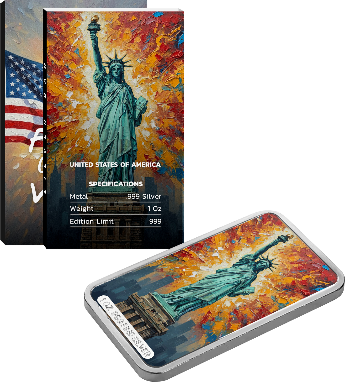 Flags of the World Silver Bar Series - USA - CoinsTV