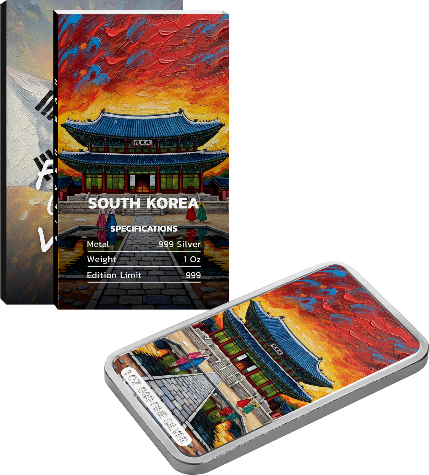 Flags of the World Silver Bar Series - South Korea - CoinsTV