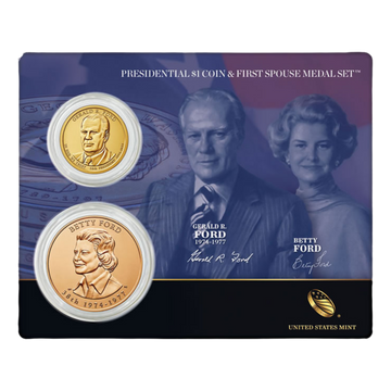 Presidential $1 Coin & First Spouse Bronze Medal Set - Gerald R. Ford
