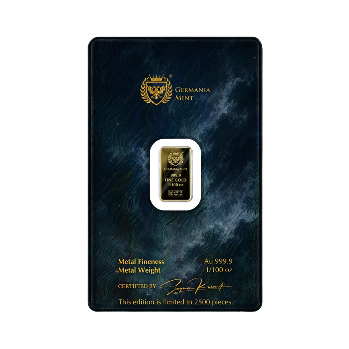 2026 Germania Mint Halloween 2026 1/100 oz Gold Bar in Card